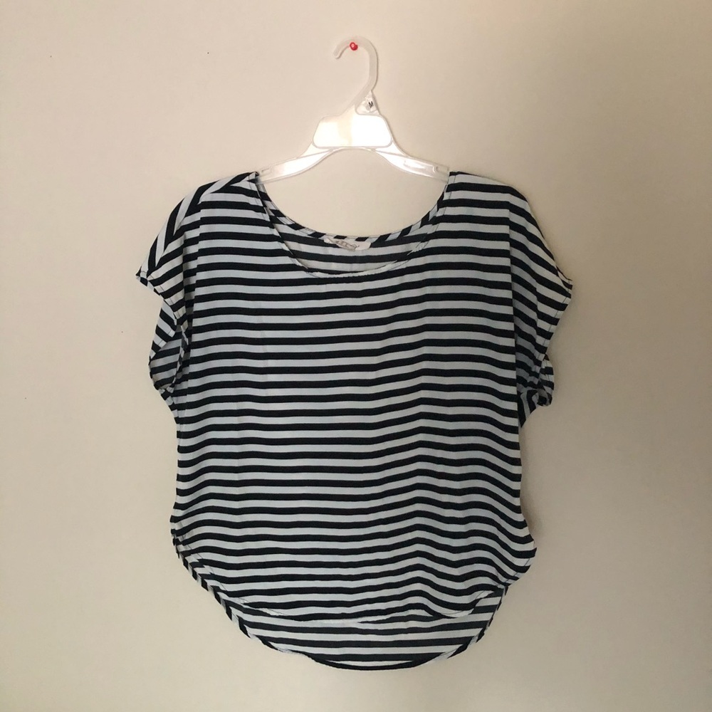 Forever 22: Black & White Striped Short Sleeve